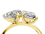 Yellow gold Radiant and Heart Toi Moi Ring with Prong Setting and Plain Band 4