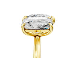Yellow gold Radiant and Heart Toi Moi Ring with Prong Setting and Plain Band 5