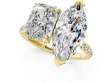 Yellow gold Radiant and Marquise Toi Moi Ring with Prong Setting and Micro Pave Band 1