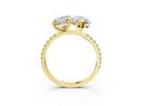 Yellow gold Radiant and Marquise Toi Moi Ring with Prong Setting and Micro Pave Band 3