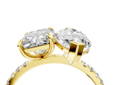 Yellow gold Radiant and Marquise Toi Moi Ring with Prong Setting and Micro Pave Band 4