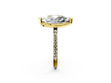 Yellow gold Radiant and Marquise Toi Moi Ring with Prong Setting and Pave Band 2