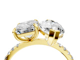 Yellow gold Radiant and Marquise Toi Moi Ring with Prong Setting and Pave Band 4