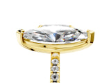 Yellow gold Radiant and Marquise Toi Moi Ring with Prong Setting and Pave Band 5