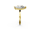 Yellow gold Radiant and Marquise Toi Moi Ring with Prong Setting and Plain Band 3