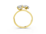 Yellow gold Radiant and Marquise Toi Moi Ring with Prong Setting and Plain Band 4