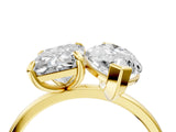 Yellow gold Radiant and Marquise Toi Moi Ring with Prong Setting and Plain Band 5