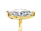 Yellow gold Radiant and Marquise Toi Moi Ring with Prong Setting and Plain Band