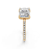 Yellow gold Radiant and Princess Toi Moi Ring with Prong Setting and Micro Pave Band 2