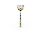Yellow gold Radiant and Princess Toi Moi Ring with Prong Setting and Pave Band 2