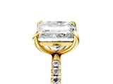 Yellow gold Radiant and Princess Toi Moi Ring with Prong Setting and Pave Band 5