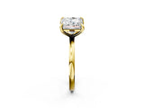 Yellow gold Radiant and Princess Toi Moi Ring with Prong Setting and Plain Band 2