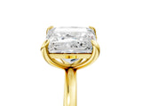 Yellow gold Radiant and Princess Toi Moi Ring with Prong Setting and Plain Band 5