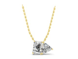 Yellow gold Radiant and Trillion Diamond Two-Stone Pendant with Prong Setting_21