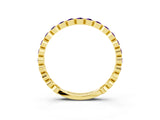 Yellow gold Round Amethyst Bezel Set Eternity Band_10