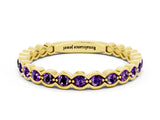 Yellow gold Round Amethyst Bezel Set Eternity Band_7