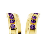 Yellow gold Round Amethyst Channel-Set Chevron Band_11
