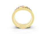 Yellow gold Round Amethyst Channel-Set Chevron Band_9