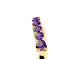 Yellow gold Round Amethyst Curved Wedding Band with Channel Setting_11