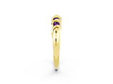 Yellow gold Round Amethyst Eternity Band with Twist Prong Setting_8