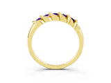 Yellow gold Round Amethyst Eternity Band with Twist Prong Setting_9