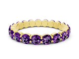 Yellow gold Round Amethyst Eternity Band with U-Prong Setting_30