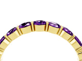 Yellow gold Round Amethyst Eternity Band with U-Prong Setting_34