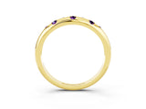 Yellow gold Round Amethyst Flush-Set Comfort Fit Band_9