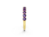 Yellow gold Round Amethyst Half-Eternity Prong-Set Band_8