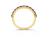 Yellow gold Round Amethyst Half-Eternity Prong-Set Band_9