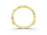 Yellow gold Round Amethyst Leaf Eternity Band with Bezel Setting_81
