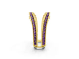 Yellow gold Round Amethyst Milgrain Eternity Band with Channel Setting_20
