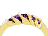 Yellow gold Round Amethyst Multi-Row Crossover Band_10