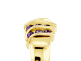 Yellow gold Round Amethyst Multi-Row Crossover Band_11