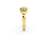 Yellow gold Round Amethyst Multi-Row Crossover Band_8