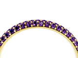 Yellow gold Round Amethyst Pavé Eternity Band with Shared Prong Setting_10
