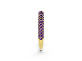 Yellow gold Round Amethyst Pavé Eternity Band with Shared Prong Setting_8