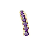 Yellow gold Round Amethyst Pavé Half Eternity Band with Shared Prong Setting_11