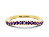 Yellow gold Round Amethyst Pavé Half Eternity Band with Shared Prong Setting_6