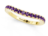 Yellow gold Round Amethyst Pavé Half Eternity Band with Shared Prong Setting_7