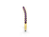 Yellow gold Round Amethyst Pavé Half Eternity Band with Shared Prong Setting_8