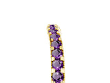 Yellow gold Round Amethyst Pavé Set Curved Wedding Band_11