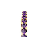 Yellow gold Round Amethyst Pavé Set Eternity Band with Micro Prong Setting_11