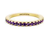 Yellow gold Round Amethyst Pavé Set Eternity Band with Micro Prong Setting_6