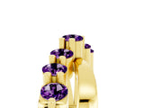 Yellow gold Round Amethyst Prong-Set Crossover Band_11