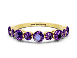 Yellow gold Round Amethyst Scalloped Prong Set Eternity Band_18