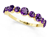 Yellow gold Round Amethyst Scalloped Prong Set Eternity Band_19