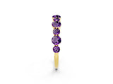 Yellow gold Round Amethyst Scalloped Prong Set Eternity Band_20