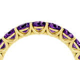 Yellow gold Round Amethyst Shared Prong Eternity Band_10