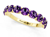 Yellow gold Round Amethyst Shared Prong Eternity Band_7